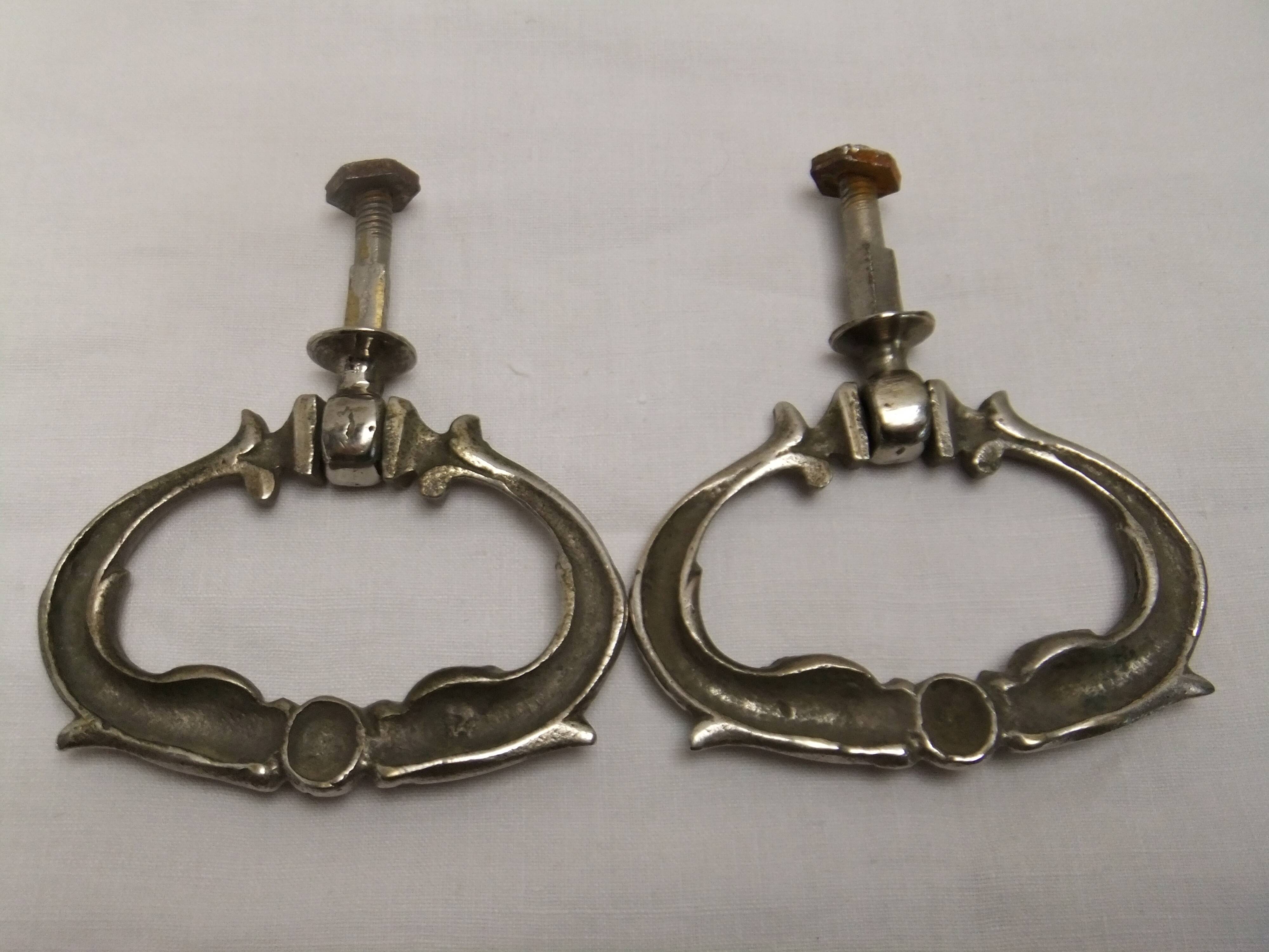 Old furniture handle drawer door fish dolphin pendant