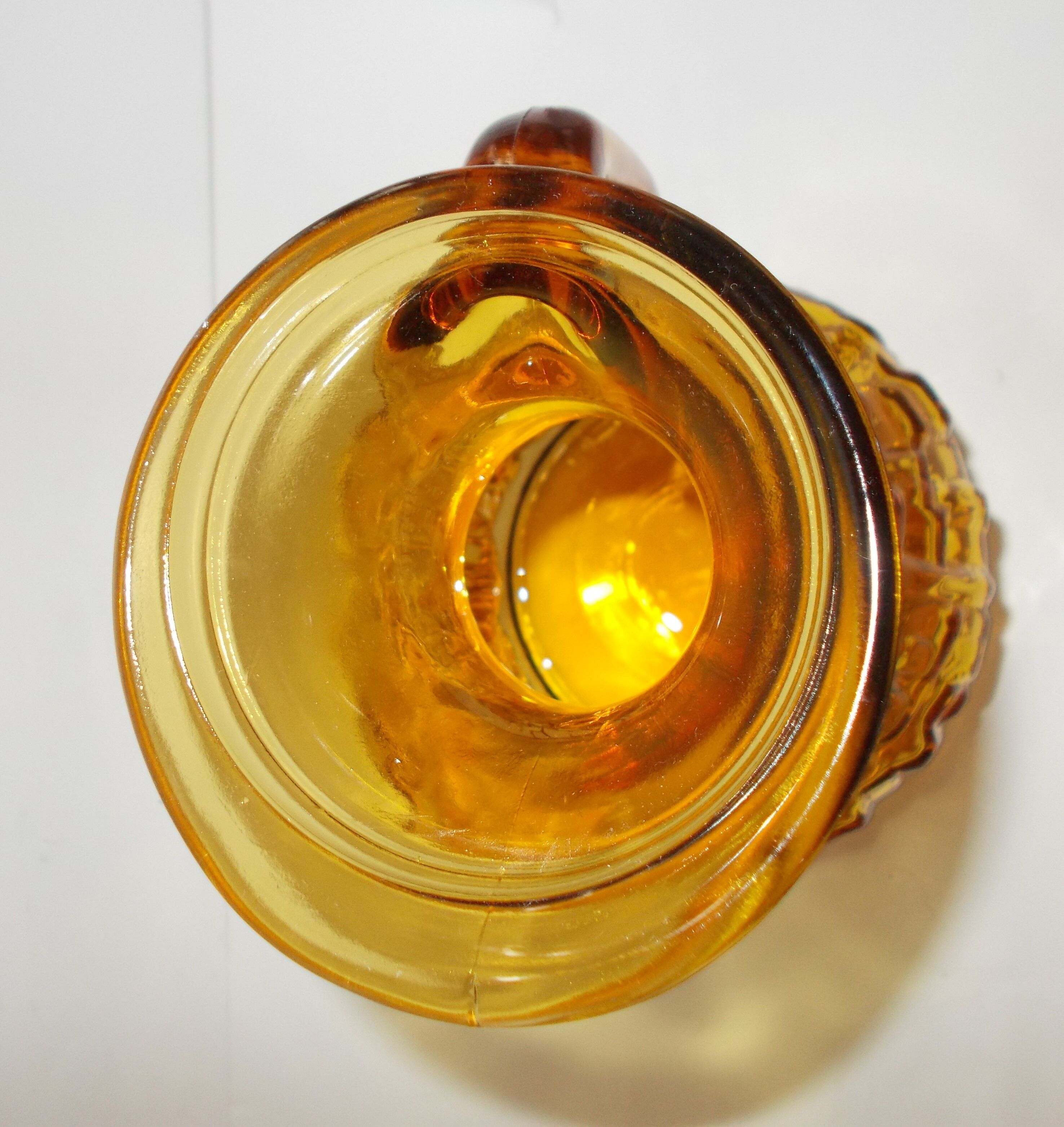 Vintage amber transparent glass decanter