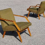 Pair of antique armchair Mier Topolcany green/yellow