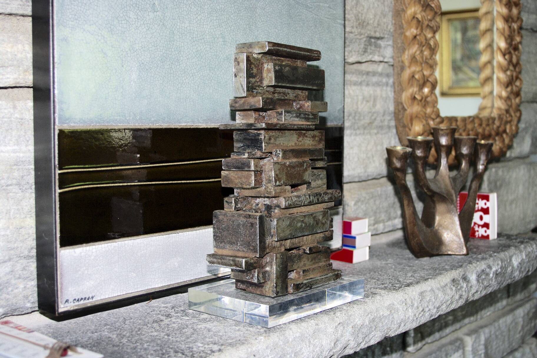 Vintage steel blade sculpture