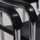 Lot de 2 chaises italiennes modernes en cuir et acier chromé des années 1980