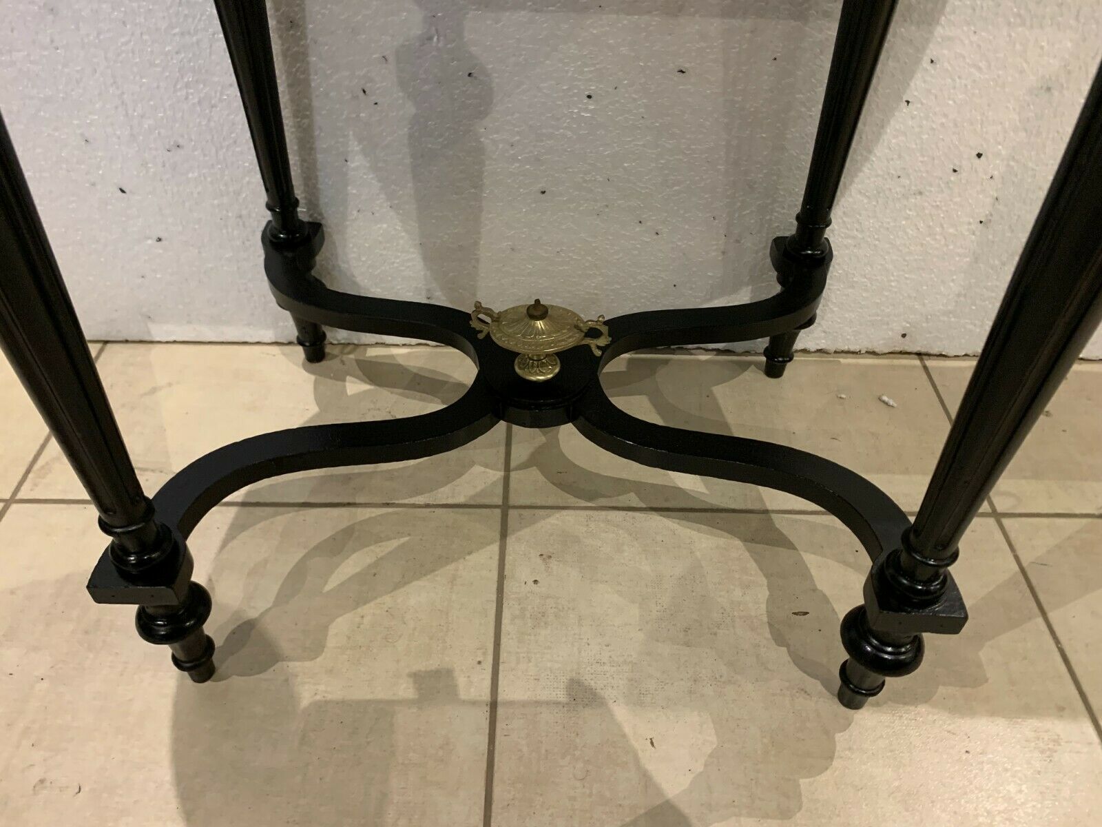 Worker Napoleon III Blackened wood and brass marquetry engraved xiX century