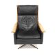 Scandinavian rotating leather armchair, Swivel chair, "Minerva", Torbjørn Afdal, Sweden, 1960