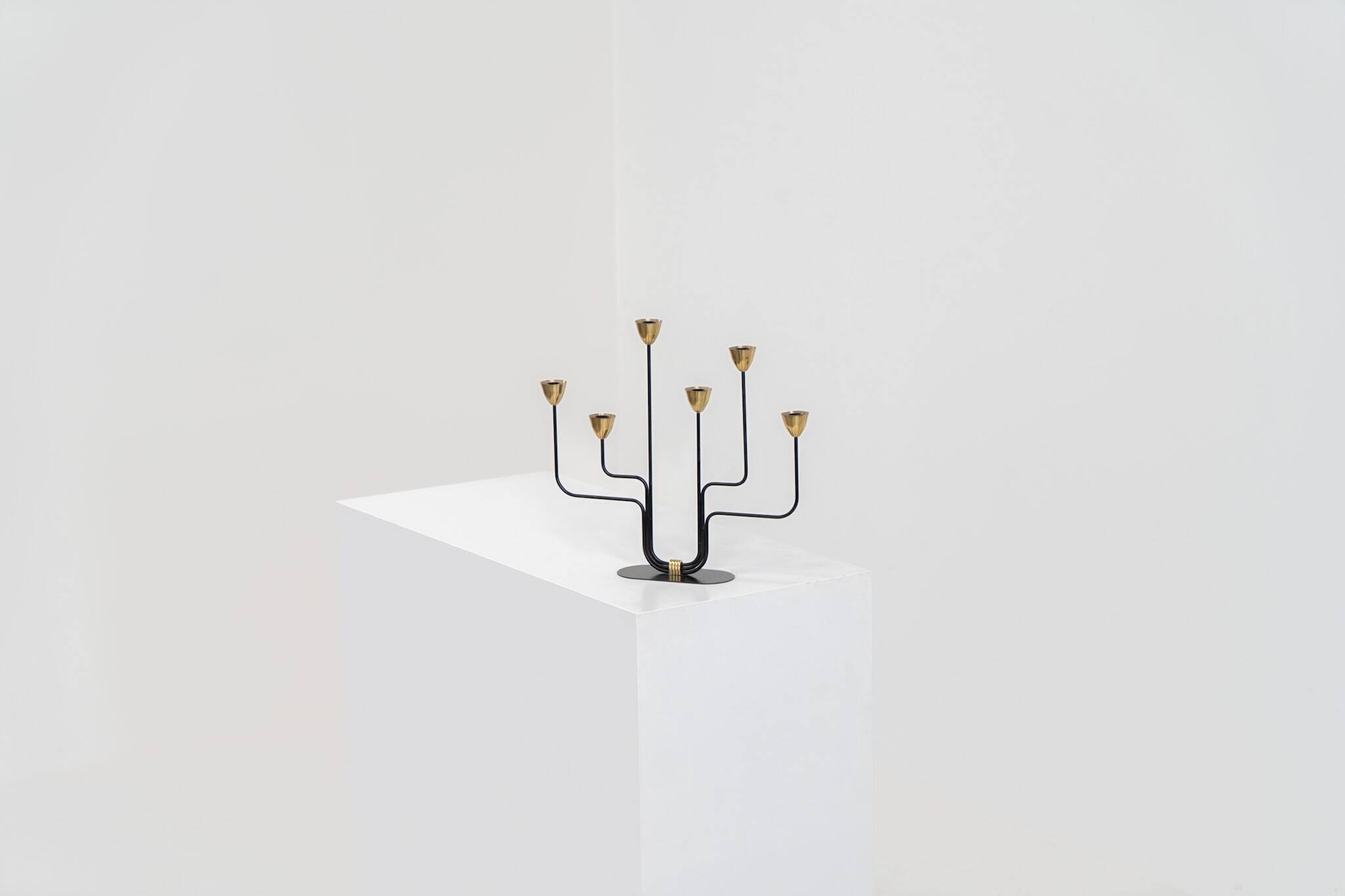 Candelabra in brass and metal by Gunnar Ander for Ystad-Metal