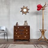 Chest of drawers semainier chiffonnier vintage oak 1950 style Art deco