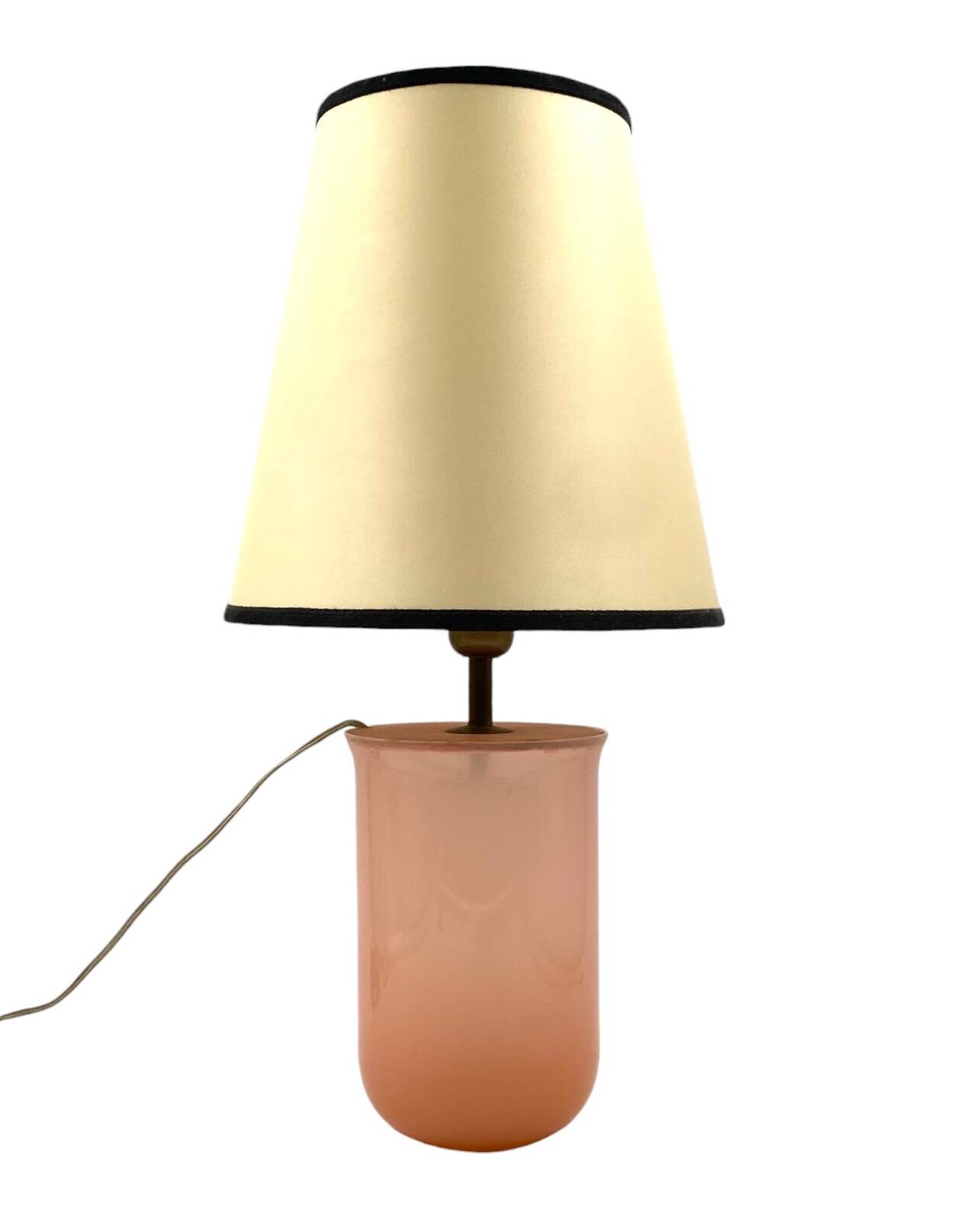 Mid Century Modern Pink Murano Glass Table Lamp Base, Italy, 1950s