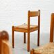 Set of six French oak dining chairs with rush seats, 1970s