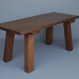 Table brutaliste en chêne massif