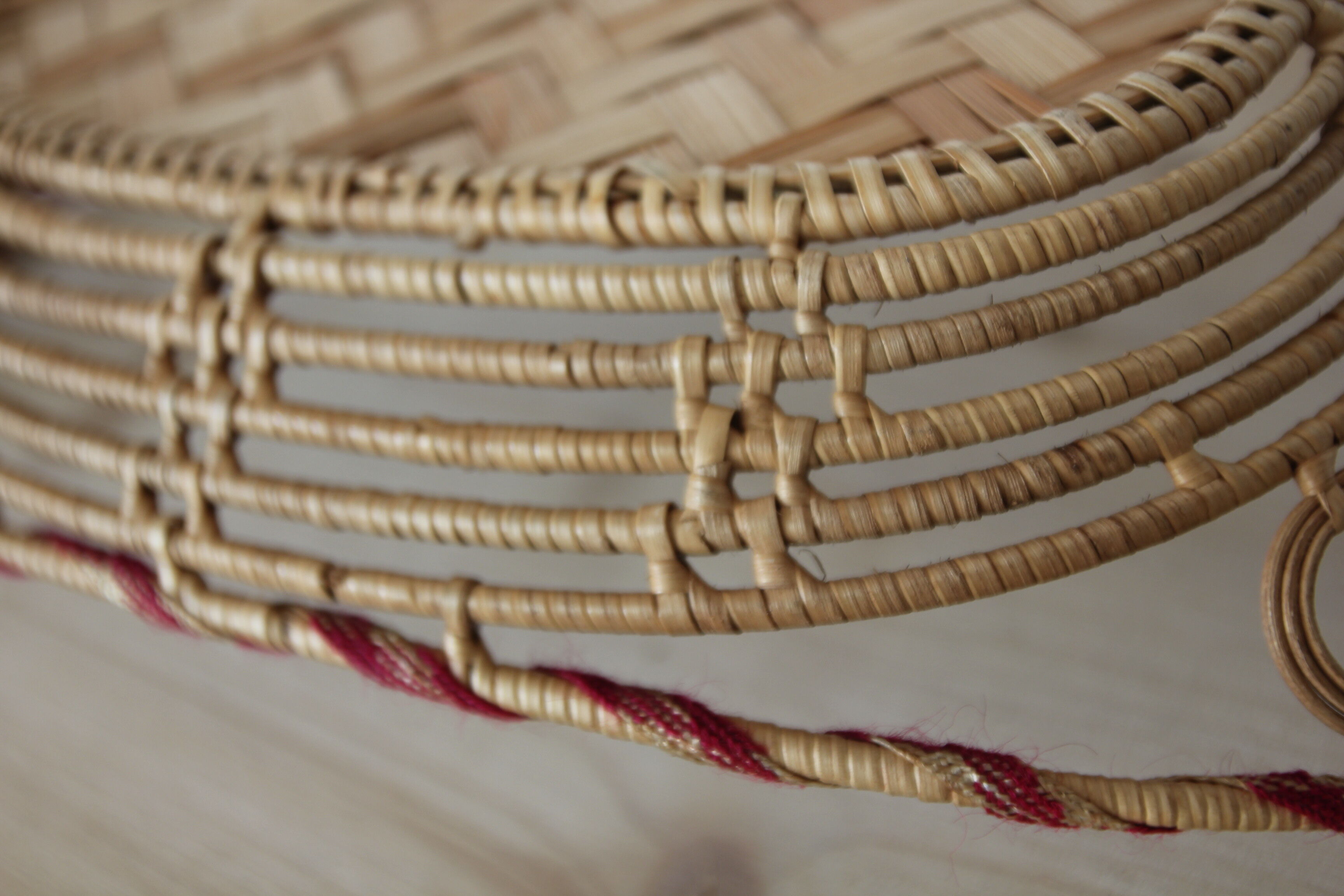 Wicker basket and thread