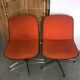 Paire de fauteuils de bureau pivotant orange année 70