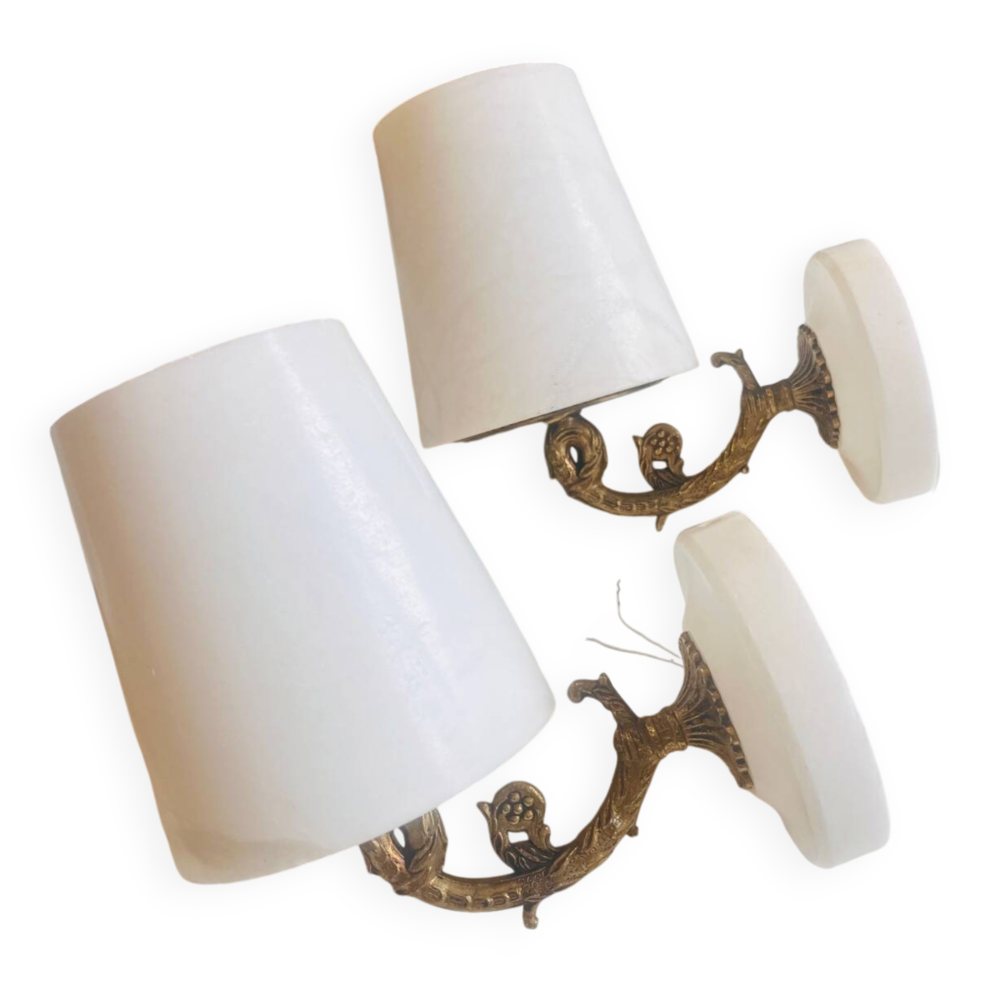 Pair of marble wall lights