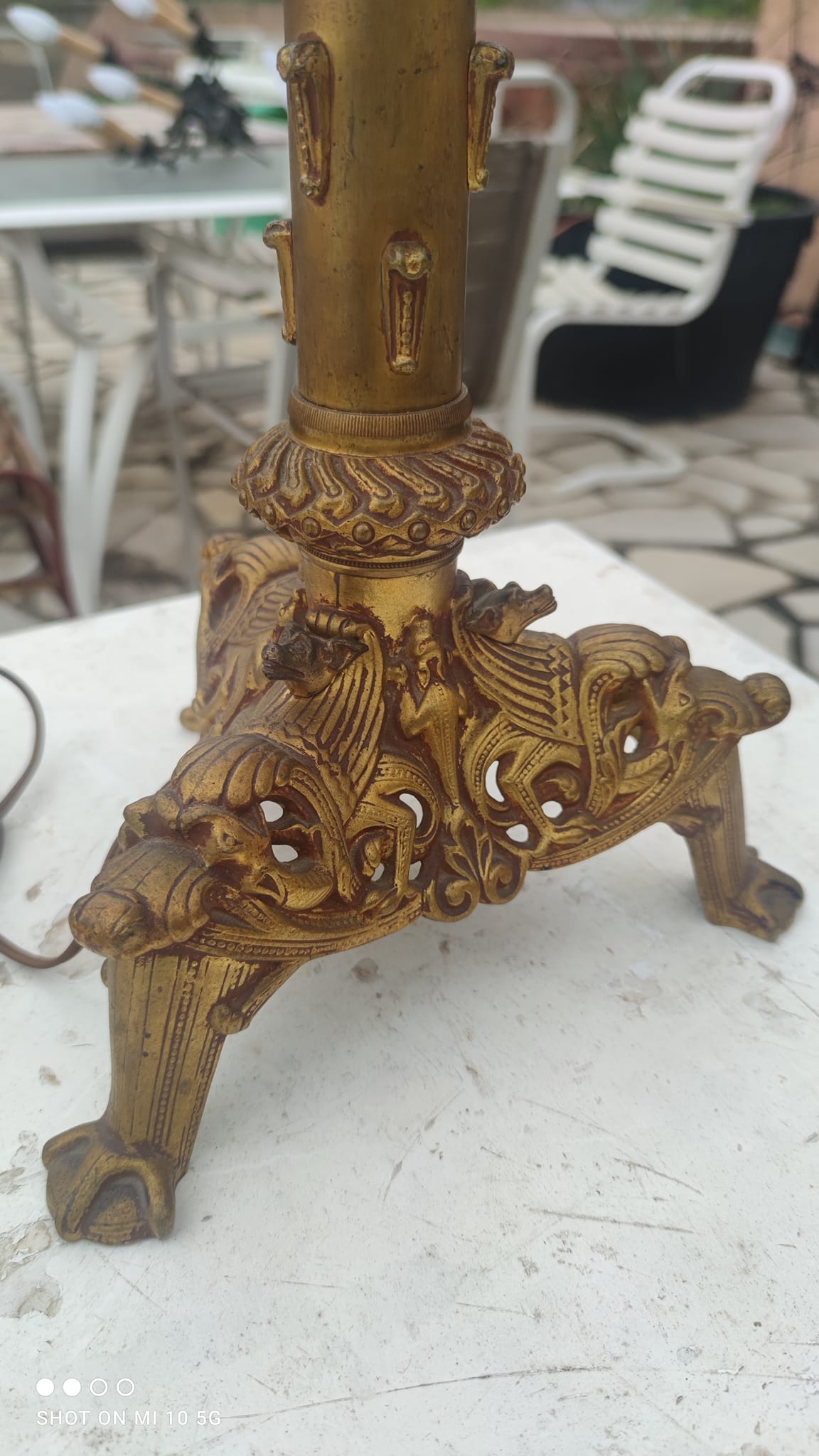 Pied de lampe en bronze du XIX siècle
