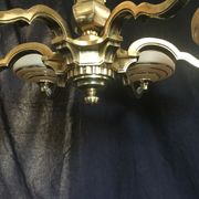 Lustre Art Déco en bronze 6 lumières