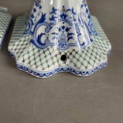 Pair of Gien earthenware candlesticks - lamp bases - Ref 1170