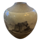 Small ovoid stoneware landscape vase