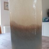 High oval vase in glass effect tie & dye natural gray beige