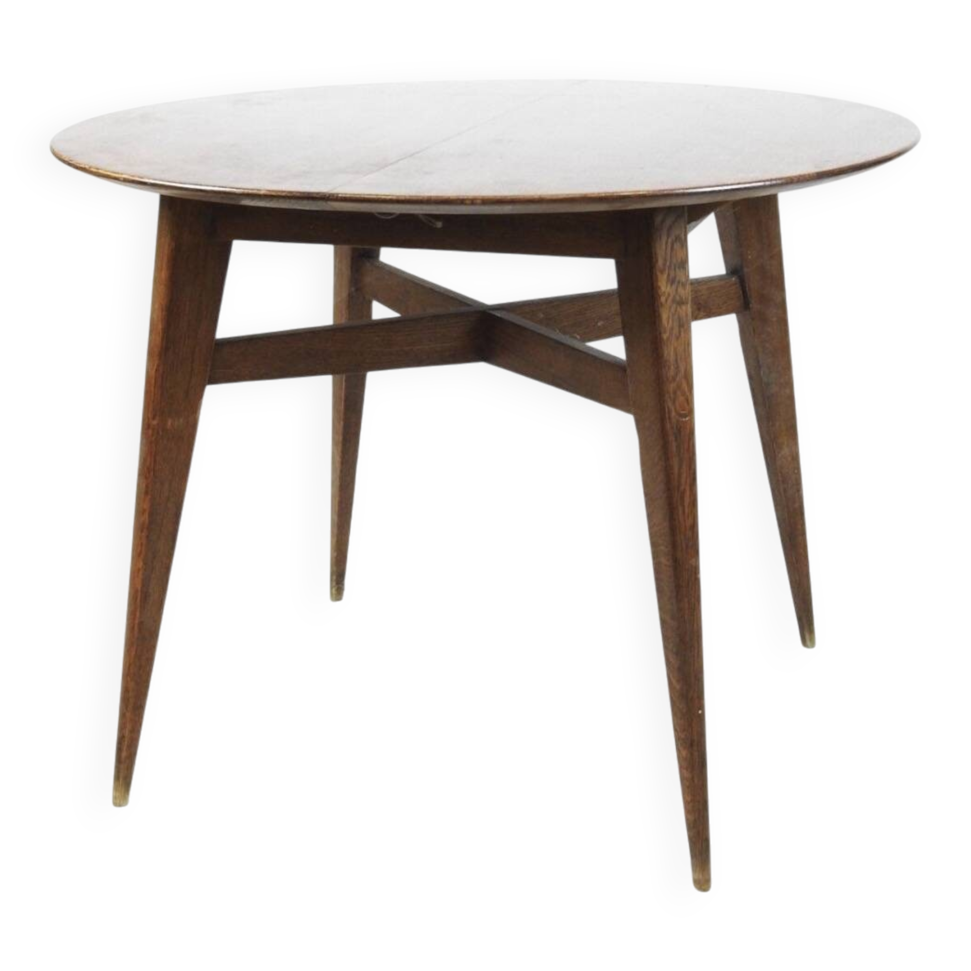 Table ronde de salle à manger couleur chêne foncé