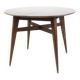 Table ronde de salle à manger couleur chêne foncé