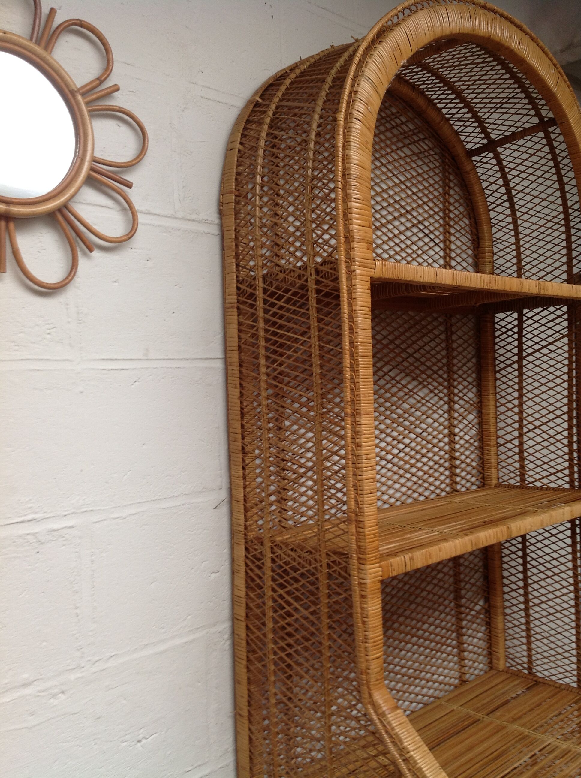Vintage rattan bookcase