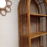 Vintage rattan bookcase