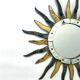 Sun-shaped mirror, wooden frame, circa 1980.