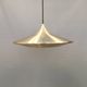 Minimalist and elegant gold coloured hanging lamp designed by Ejnar B. Mielby for Danish LYFA