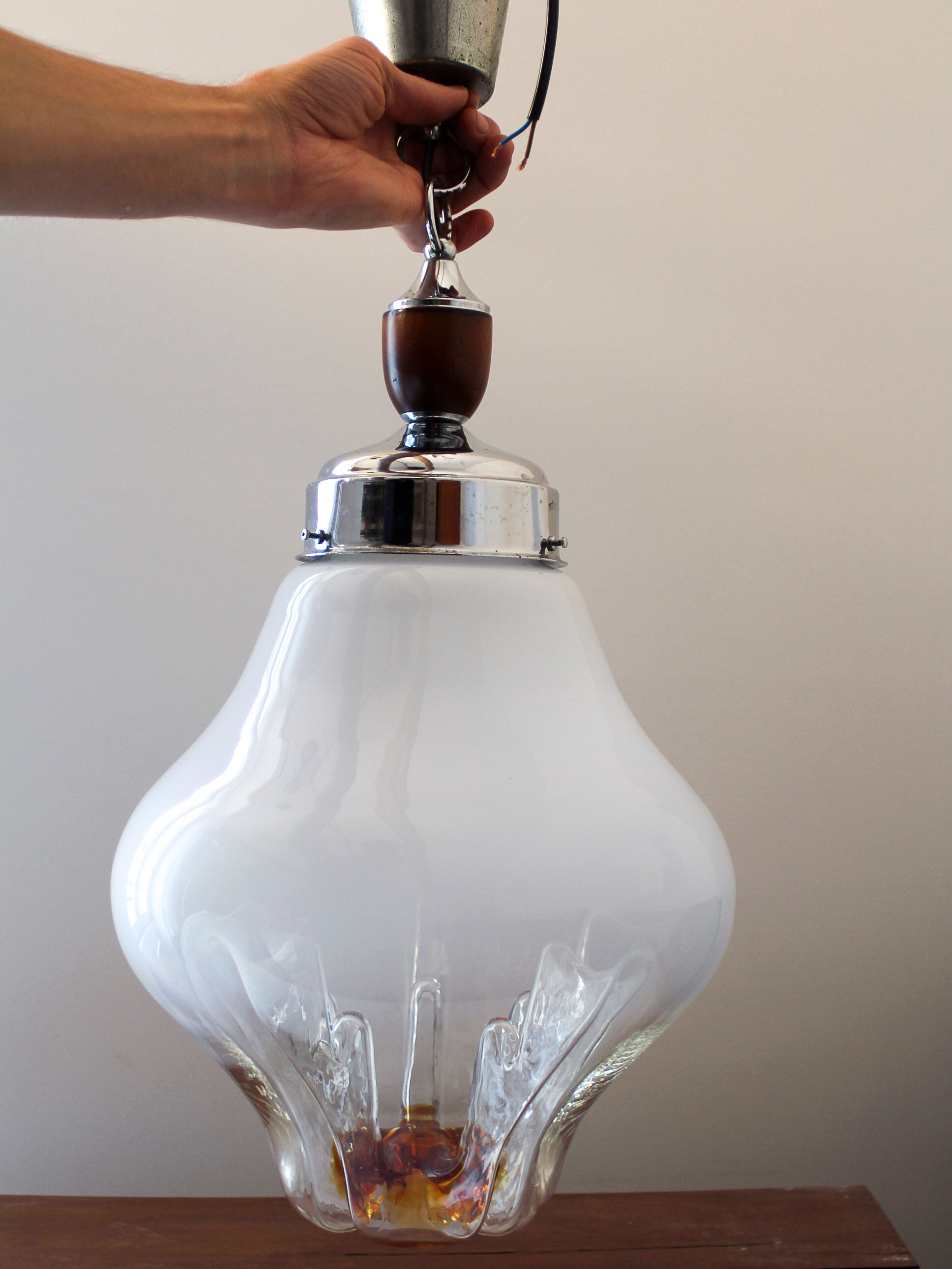 Mazzega glass pendant lamp 70s