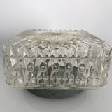 Square ceiling light in chiseled glass