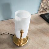 Vintage lamp in opaline and brass