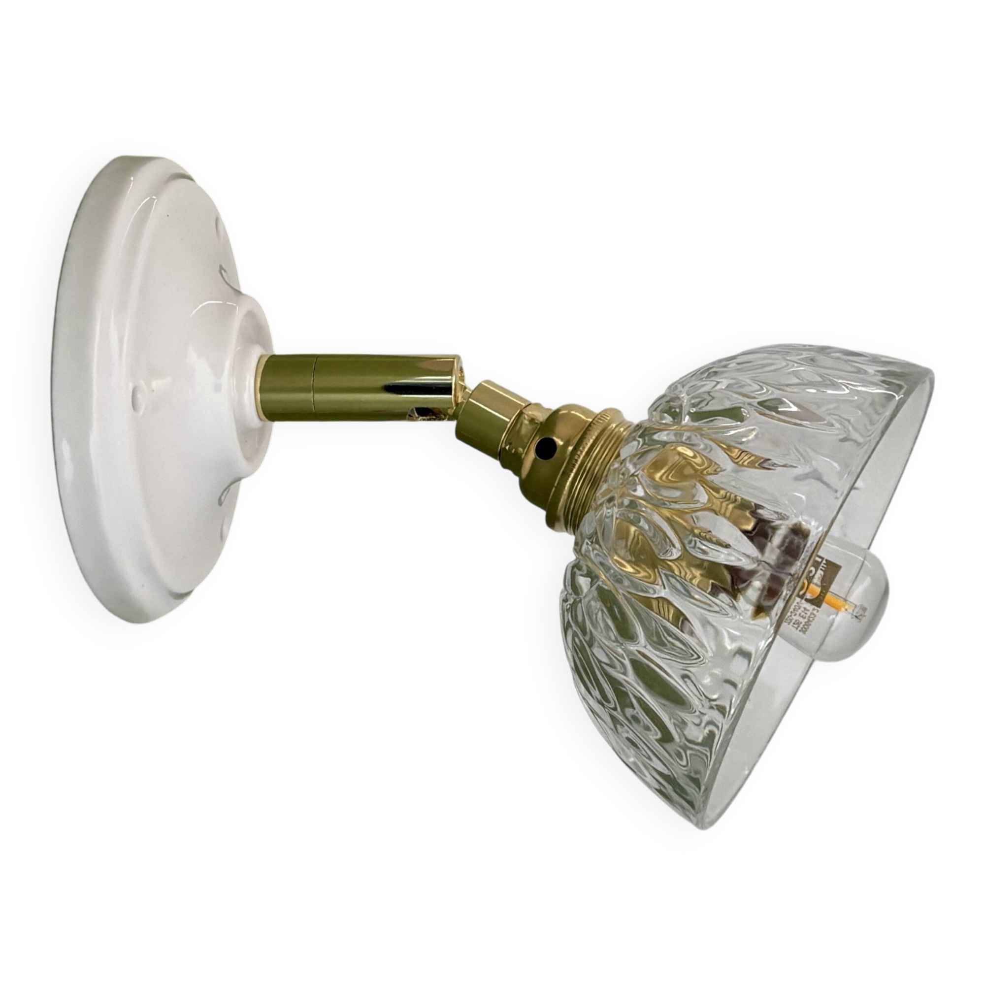Vintage moulded glass lampshade - tableware collection -