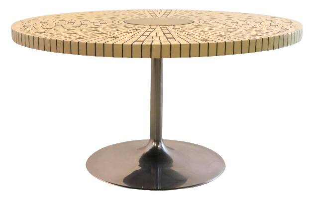 Table ronde mozaiektafel avec tulpvoet 'Schwalingen'