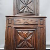 Armoire deux corps haut en retrait style Louis XIII