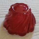 Vintage red blown glass ashtray empty pocket