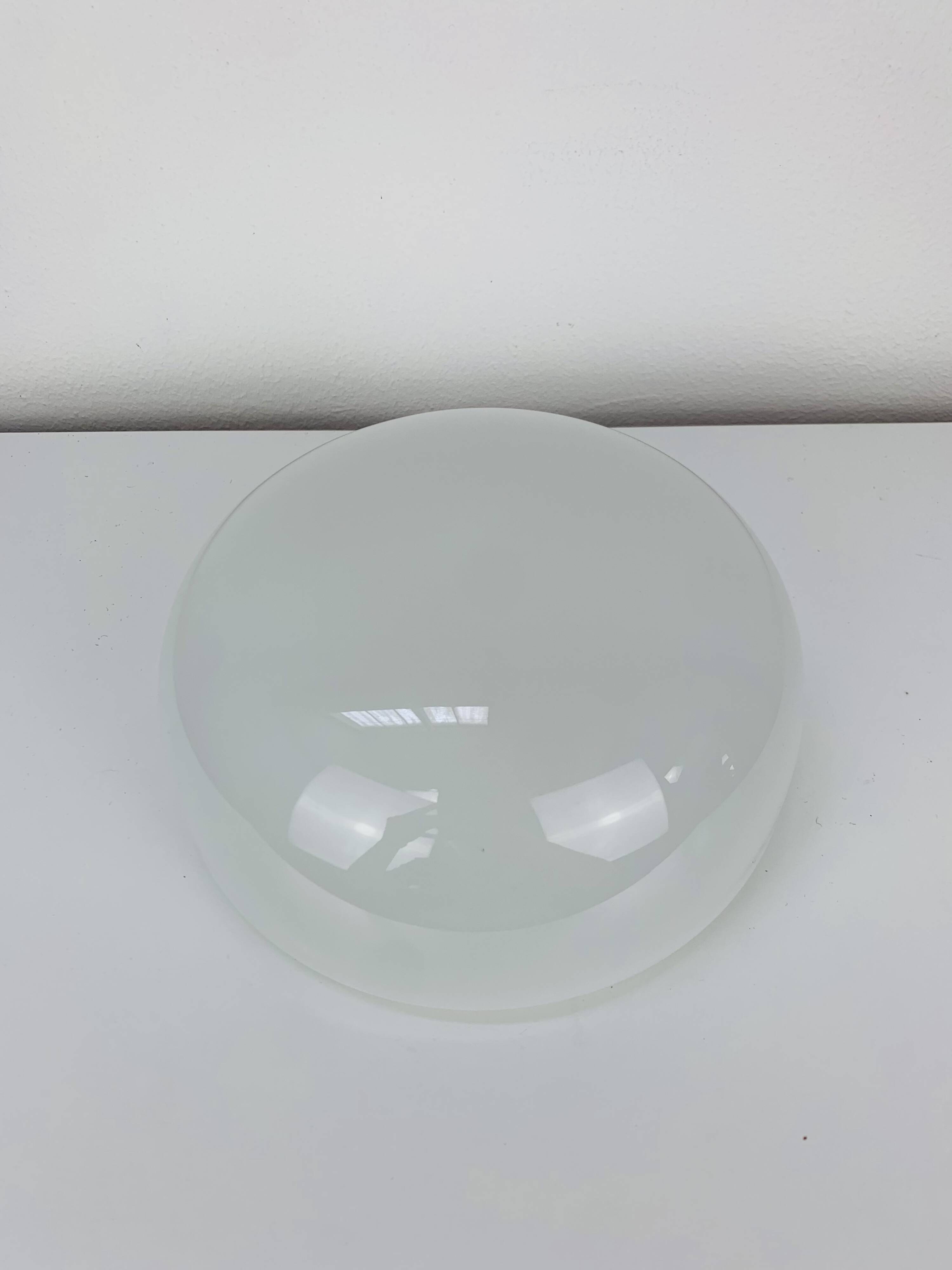 Vintage half-sphere opaline wall lamp