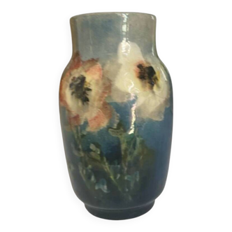 Small vase Montigny sur Loing, signed Boué