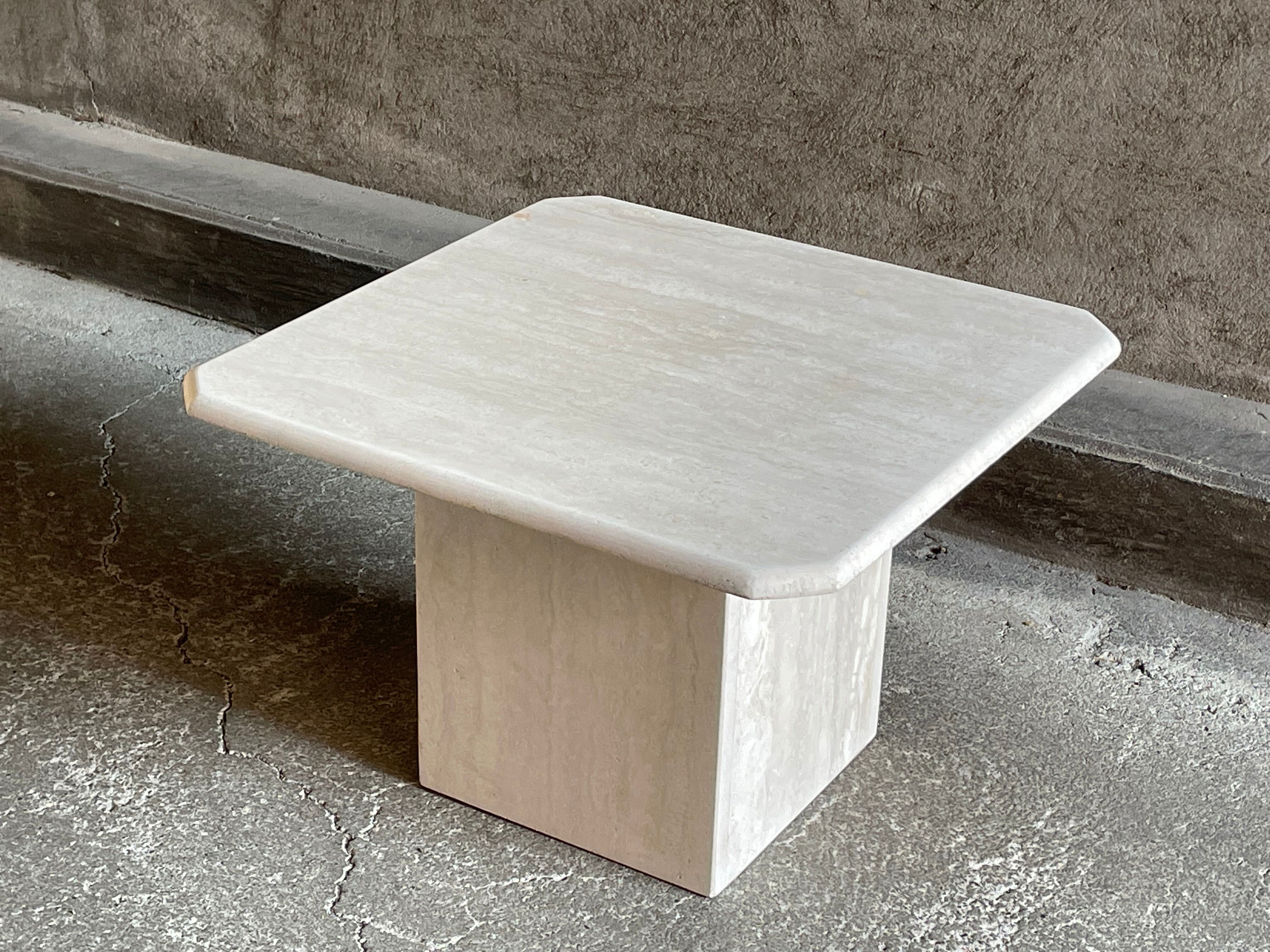 Square travertine coffee table, 1960s