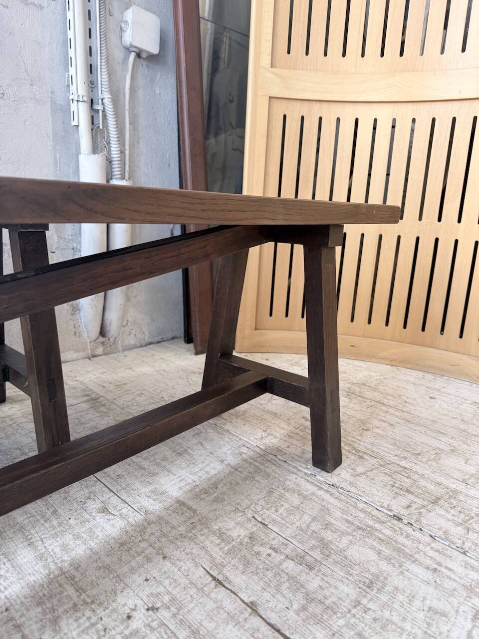 Paire de bancs de ferme chêne 4 mètres