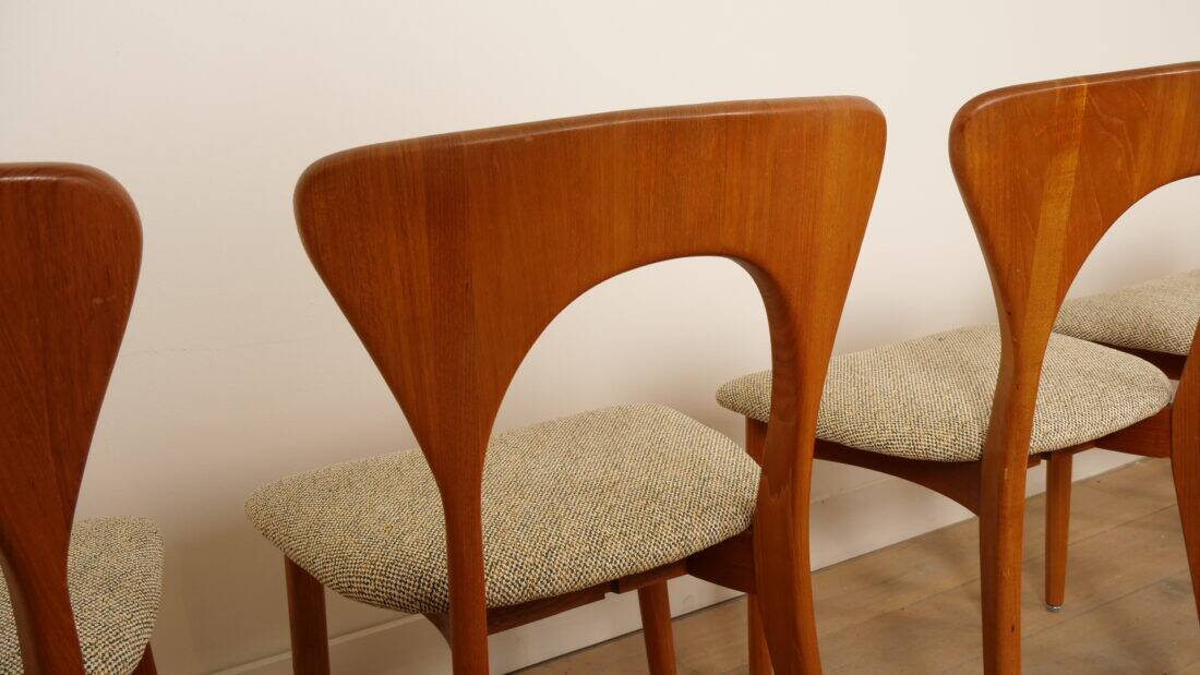6 chaises de salle à manger | Koefoeds Hornslets | Niels Koefoed | Modèle Peter | Teck