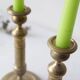 Pair of chiseled bronze Restoration candlesticks