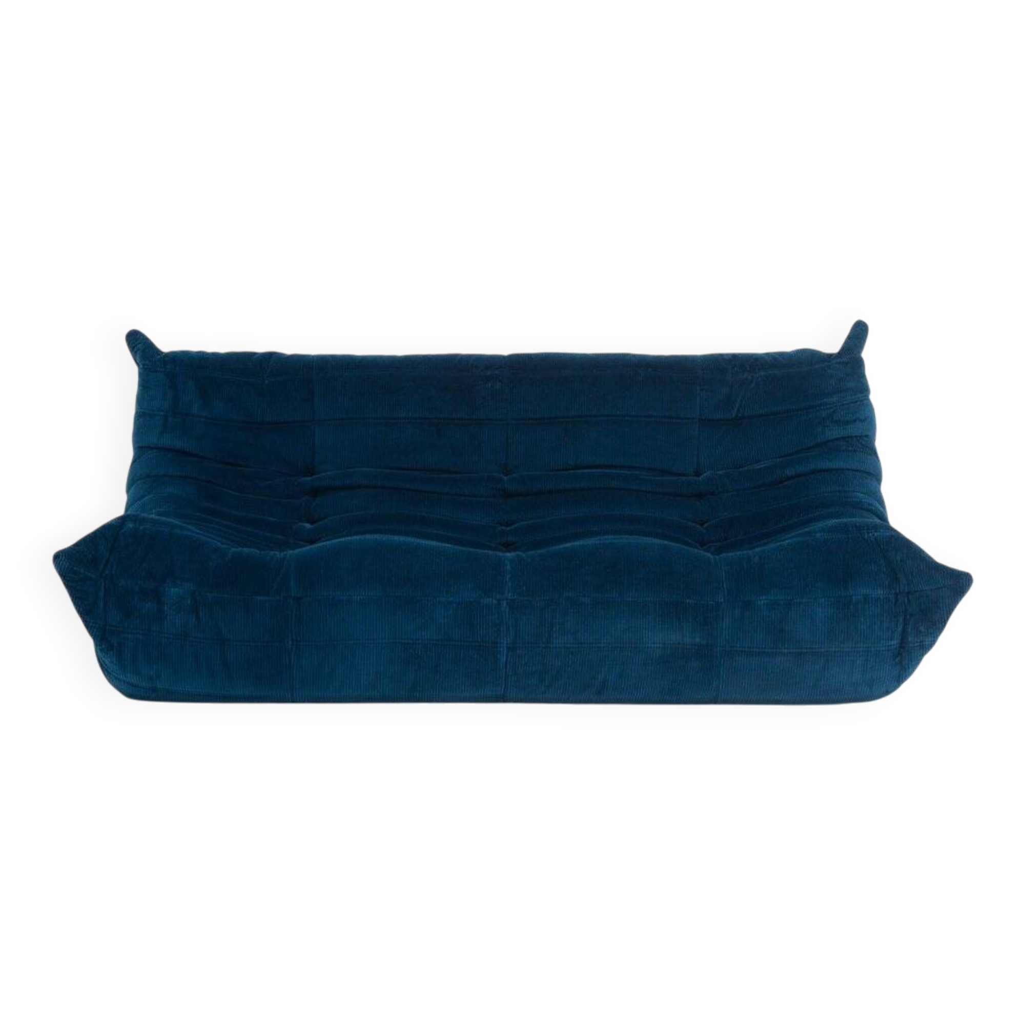 Canapé trois places Togo en tissu bleu foncé par Michel Ducaroy pour Ligne Roset