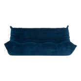 Canapé trois places Togo en tissu bleu foncé par Michel Ducaroy pour Ligne Roset