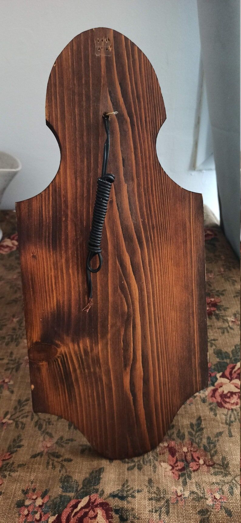 Wall lamp in wrought iron and old wood