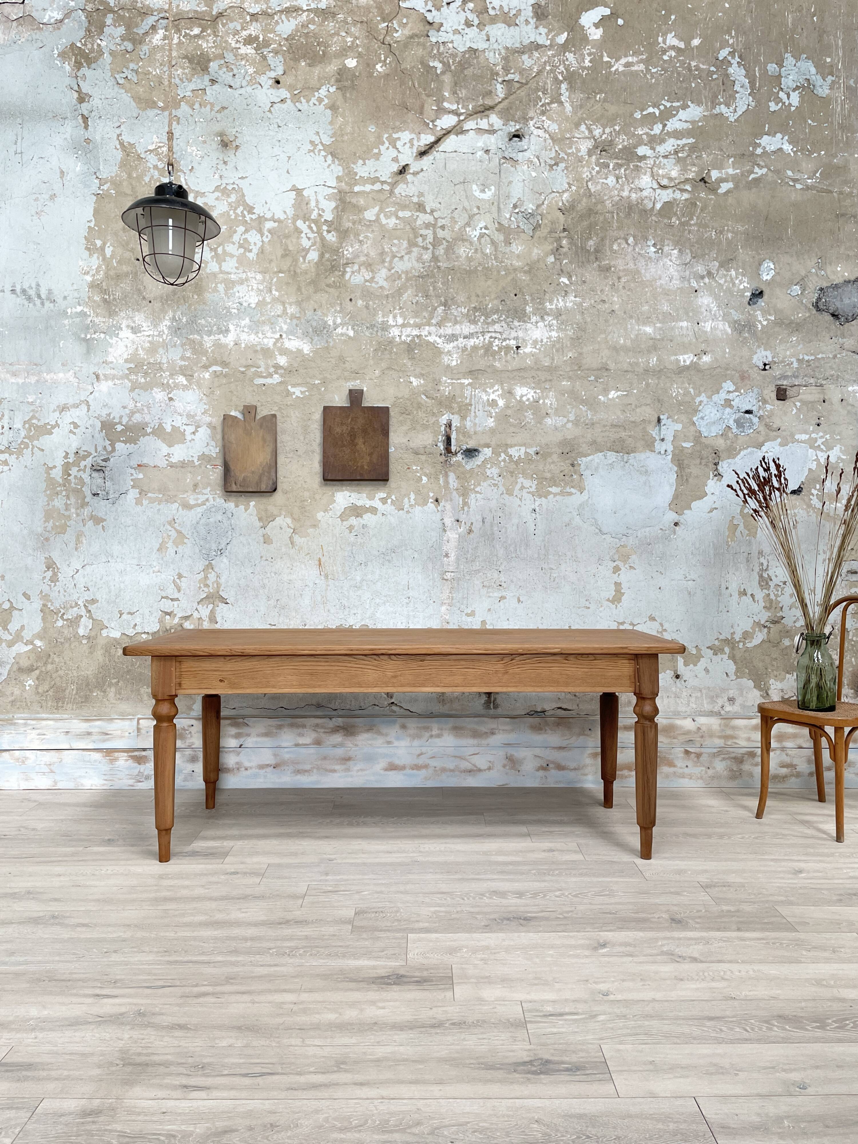 Solid wood farmhouse table