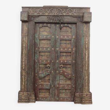 Old Indian Door in Old Teak