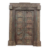 Ancienne Porte Indienne en Vieux Teck