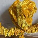 Paire d'appliques en velours jaune vintage années 70 modulables