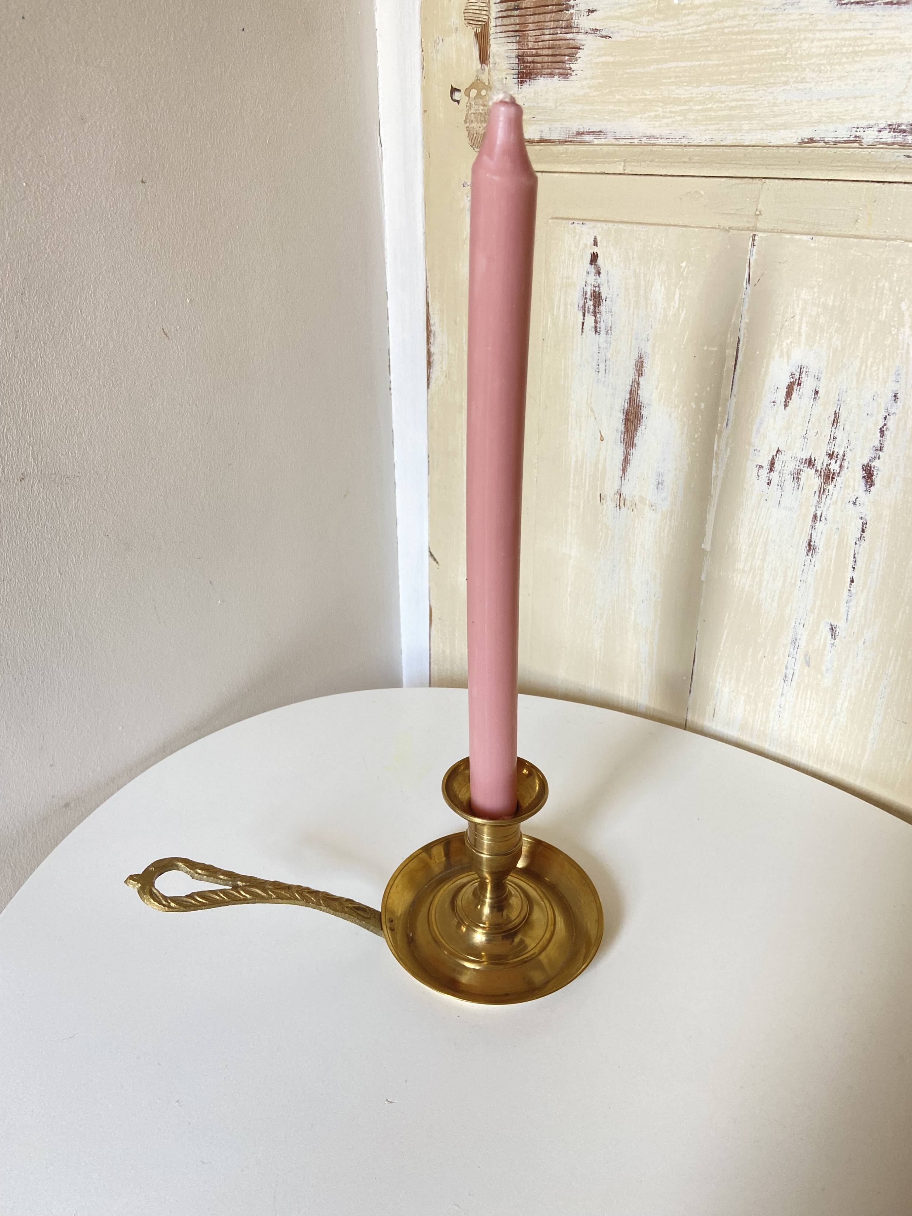Very pretty Old Brass Candlestick - "Cell Rat" Type - Country Decoration