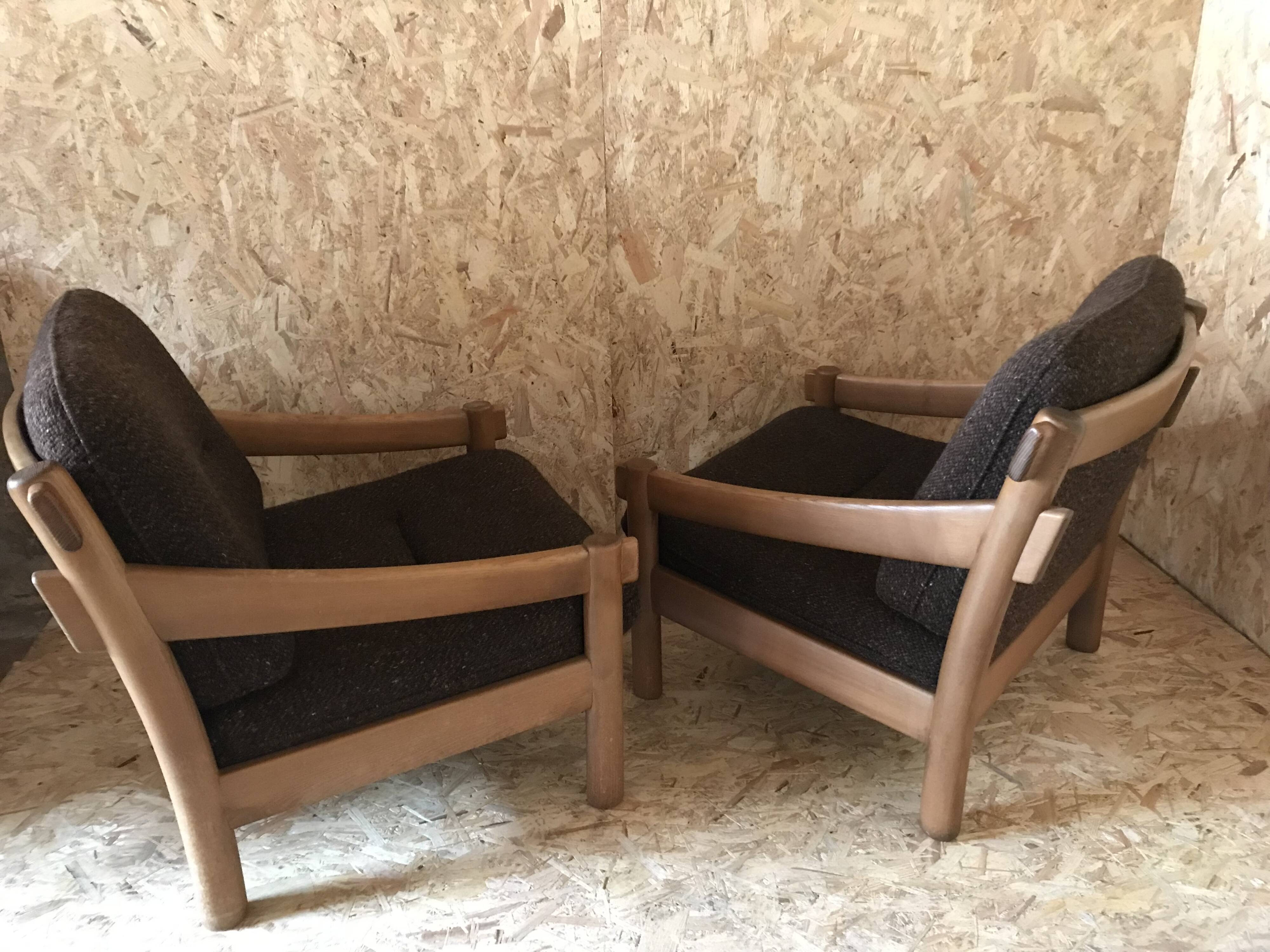 Pair of vintage brutalist armchairs circa 1980
