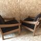 Pair of vintage brutalist armchairs circa 1980