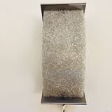 Pair of brushed steel and perspex wall lights, circa 1970.